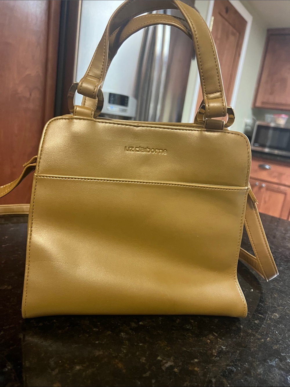 Liz Claiborne Olive-Tone Structured Top-Handle Satchel